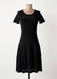 Robe mi-longue manches courtes manches courtes noir SURKANA femme