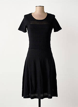 Robe mi-longue manches courtes manches courtes noir SURKANA femme