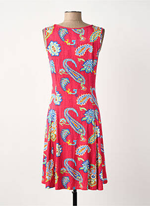 Robe mi-longue imprimé fantaisie sans manche rouge SURKANA femme