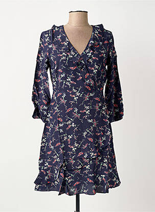 Robe courte manches 3/4 manches 3/4 bleu SURKANA femme