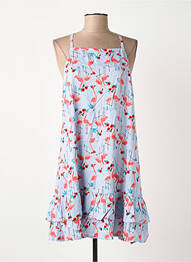 Robe mi-longue coupe fluide fines bretelles bleu SURKANA femme