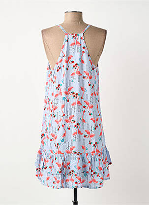 Robe mi-longue coupe fluide fines bretelles bleu SURKANA femme