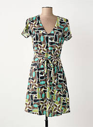 Robe courte manches courtes manches courtes vert SURKANA femme