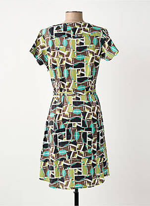Robe courte manches courtes manches courtes vert SURKANA femme