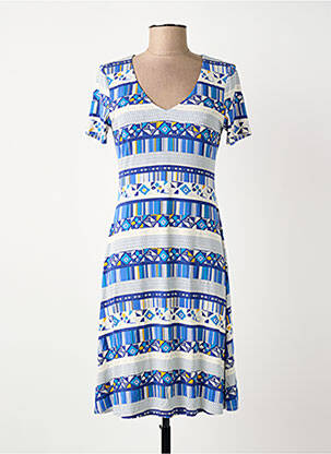 Robe courte manches courtes manches courtes bleu SURKANA femme