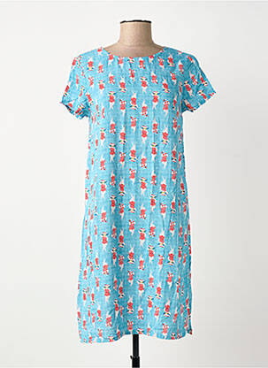 Robe courte manches courtes manches courtes bleu SURKANA femme