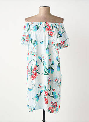 Robe courte manches courtes manches courtes bleu SURKANA femme