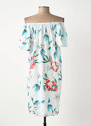 Robe courte manches courtes manches courtes bleu SURKANA femme