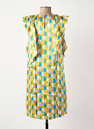 Robe courte manches courtes manches courtes vert SURKANA femme