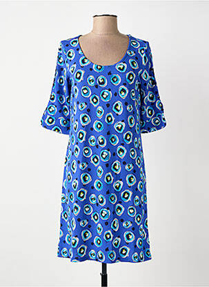 Robe courte manches courtes manches courtes bleu SURKANA femme