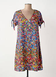 Robe courte coupe évasée manches courtes bleu SURKANA femme