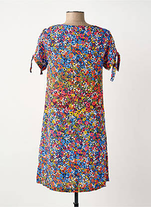 Robe courte coupe évasée manches courtes bleu SURKANA femme