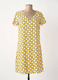Robe courte coupe évasée manches courtes jaune SURKANA femme