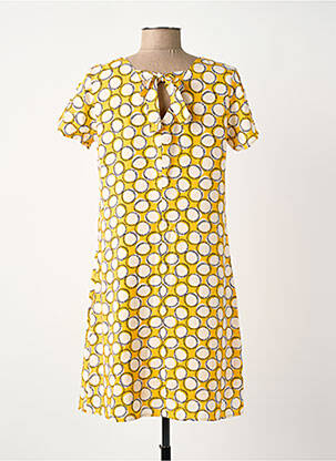 Robe courte manches courtes manches courtes jaune SURKANA femme