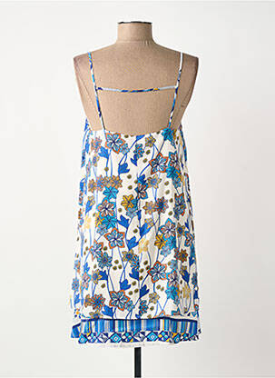 Robe courte coupe fluide fines bretelles bleu SURKANA femme