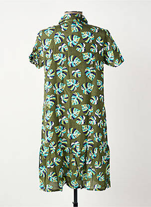 Robe courte manches courtes manches courtes vert SURKANA femme