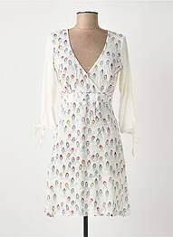 Robe courte manches longues manches longues beige SURKANA femme