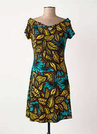 Robe courte manches courtes manches courtes marron SURKANA femme