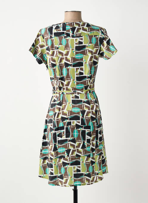 Robe courte manches courtes manches courtes vert SURKANA femme