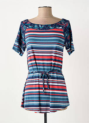 T-shirt stretch manches courtes bleu SURKANA femme