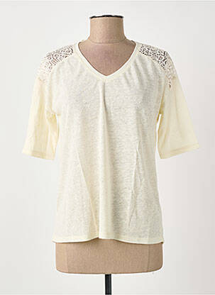T-shirt manches mi-longues manches courtes beige SURKANA femme