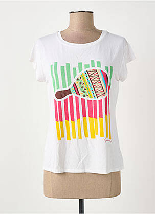 T-shirt imprimé fantaisie manches courtes blanc SURKANA femme
