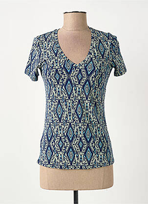 T-shirt imprimé fantaisie manches courtes bleu SURKANA femme