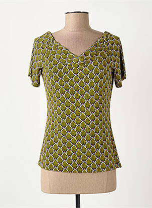 T-shirt imprimé fantaisie manches courtes jaune SURKANA femme
