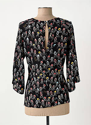 Top imprimé fantaisie manches 3/4 noir SURKANA femme