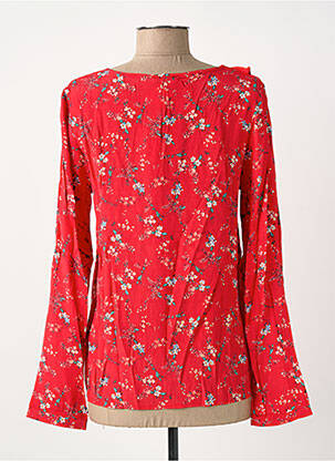 Blouse imprimé fleurs manches longues rouge SURKANA femme