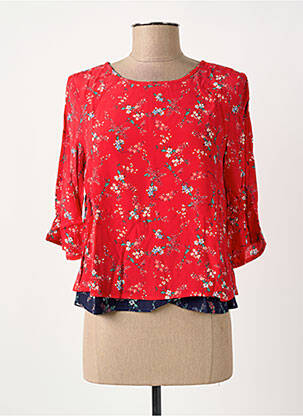 Blouse imprimé fleurs manches 3/4 rouge SURKANA femme