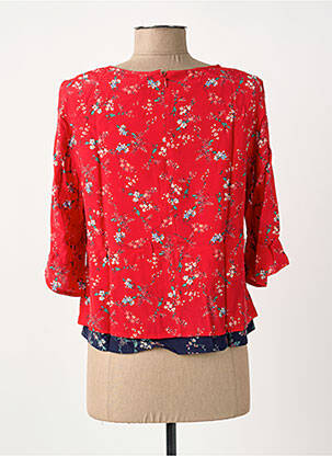 Blouse imprimé fleurs manches 3/4 rouge SURKANA femme