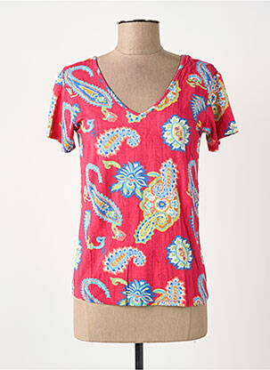 T-shirt imprimé fantaisie manches courtes rose SURKANA femme