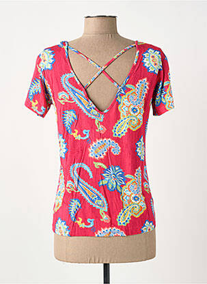 T-shirt imprimé fantaisie manches courtes rose SURKANA femme