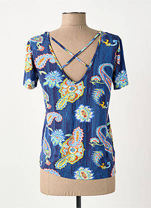 T-shirt imprimé fantaisie manches courtes bleu SURKANA femme
