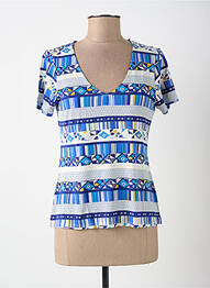 T-shirt imprimé fantaisie manches courtes bleu SURKANA femme