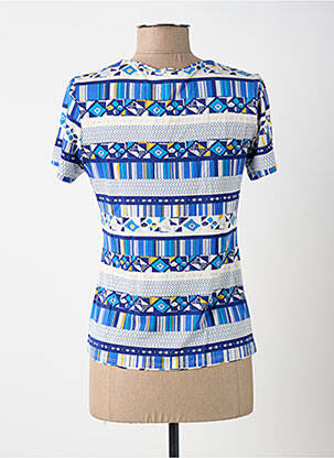T-shirt imprimé fantaisie manches courtes bleu SURKANA femme