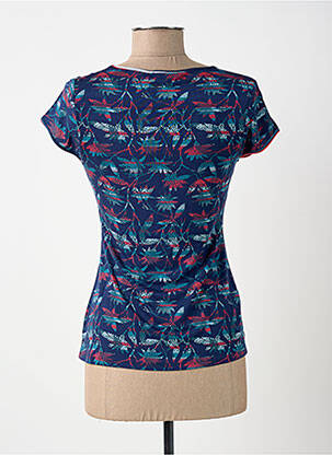 T-shirt col v manches courtes bleu SURKANA femme