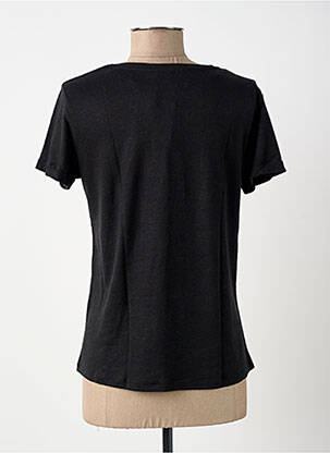 T-shirt col v manches courtes noir SURKANA femme