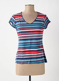 T-shirt col v manches courtes bleu SURKANA femme