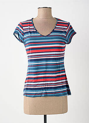 T-shirt col v manches courtes bleu SURKANA femme