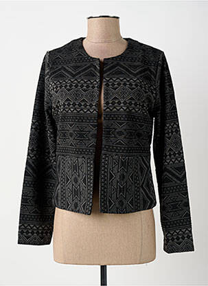 Veste casual col rond noir SURKANA femme