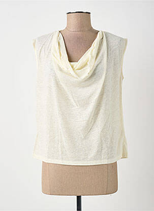 Top tissage jersey sans manche jaune SURKANA femme
