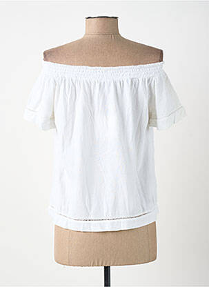 Top col carré manches courtes blanc SURKANA femme