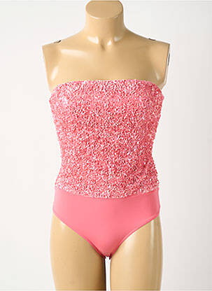 Body lingerie fermeture pressionnée rose MANGO femme