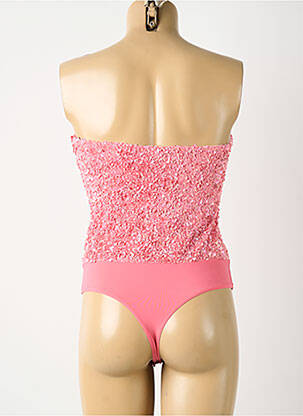 Body lingerie fermeture pressionnée rose MANGO femme