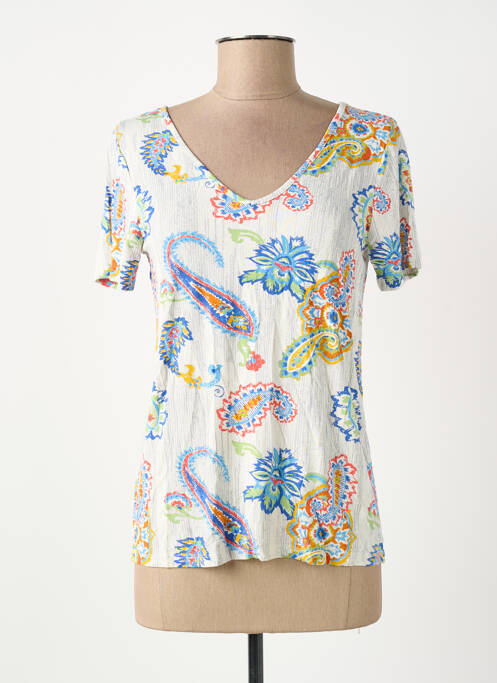 T-shirt imprimé fantaisie manches courtes beige SURKANA femme