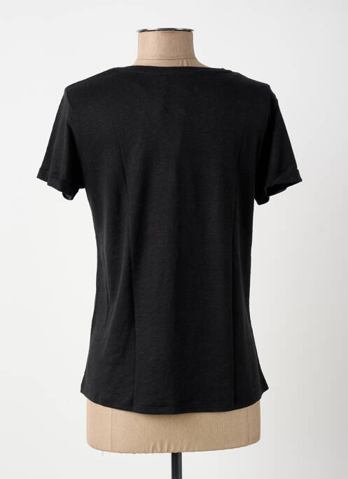 T-shirt col v manches courtes noir SURKANA femme