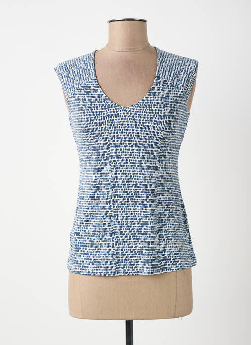 Débardeur col v sans manche bleu SURKANA femme