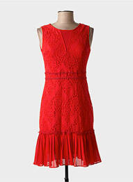Robe mi-longue sans manche sans manche rouge LOVIE femme